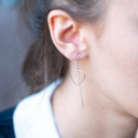Серьги Длинные с сердцем