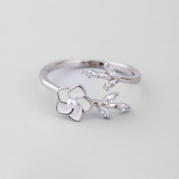 Кольцо Цветок и листочки